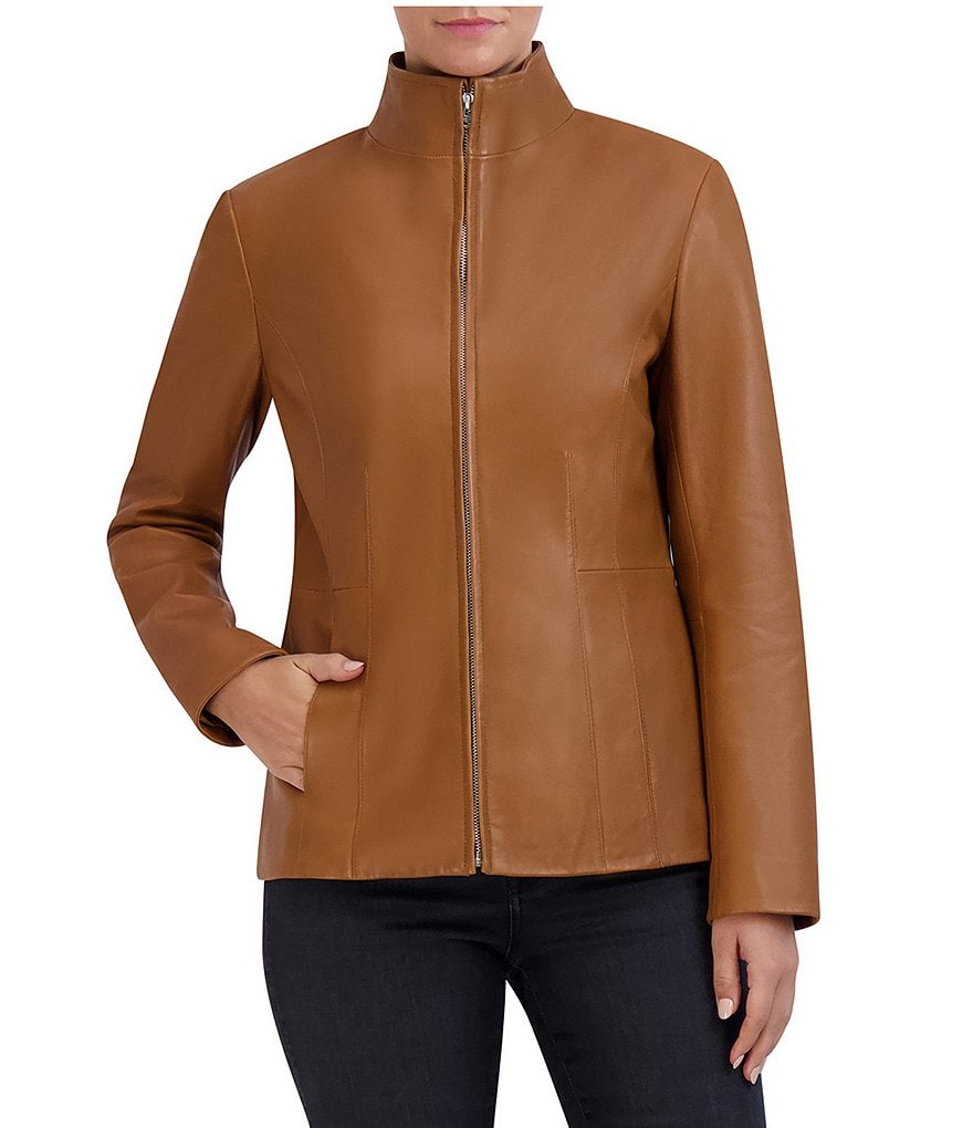 Cole haan lambskin leather scuba jacket hotsell