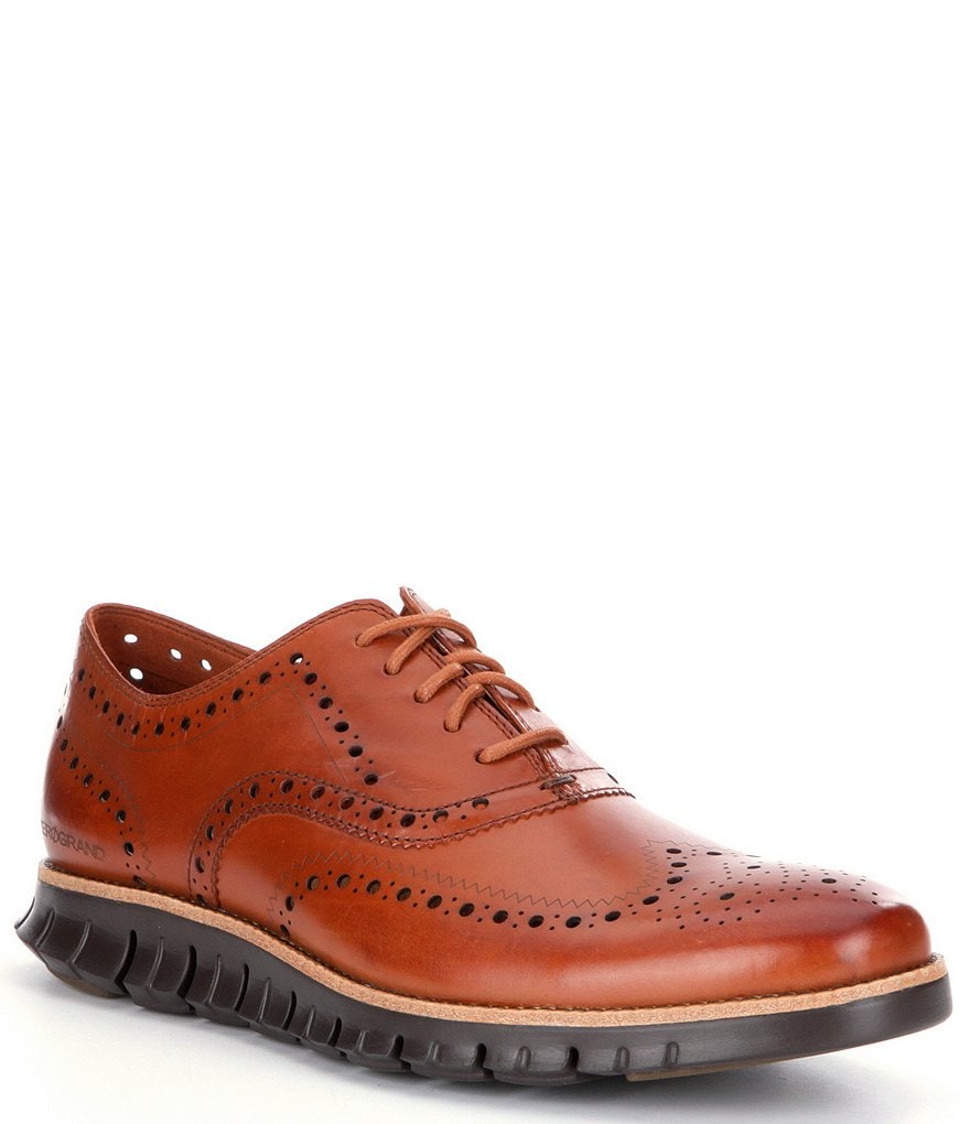 Cole haan zerogrand wingtip oxford british tan on sale java