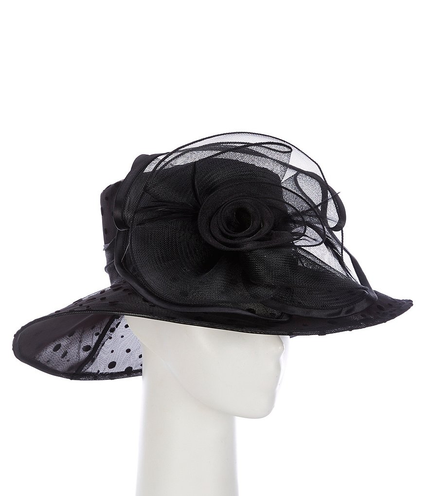 Collection 18 Dotted Organza Wide Brim Derby Hat | Dillard's
