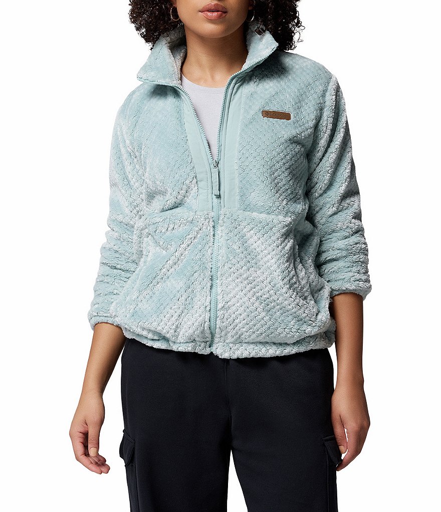 Columbia Fire Side Fleece Stand Collar Long Sleeves Zip Front