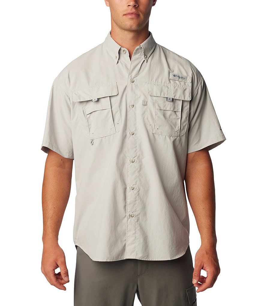 Columbia PFG Bahama II Relaxed Fit Solid Short Sleeve Woven Shirt