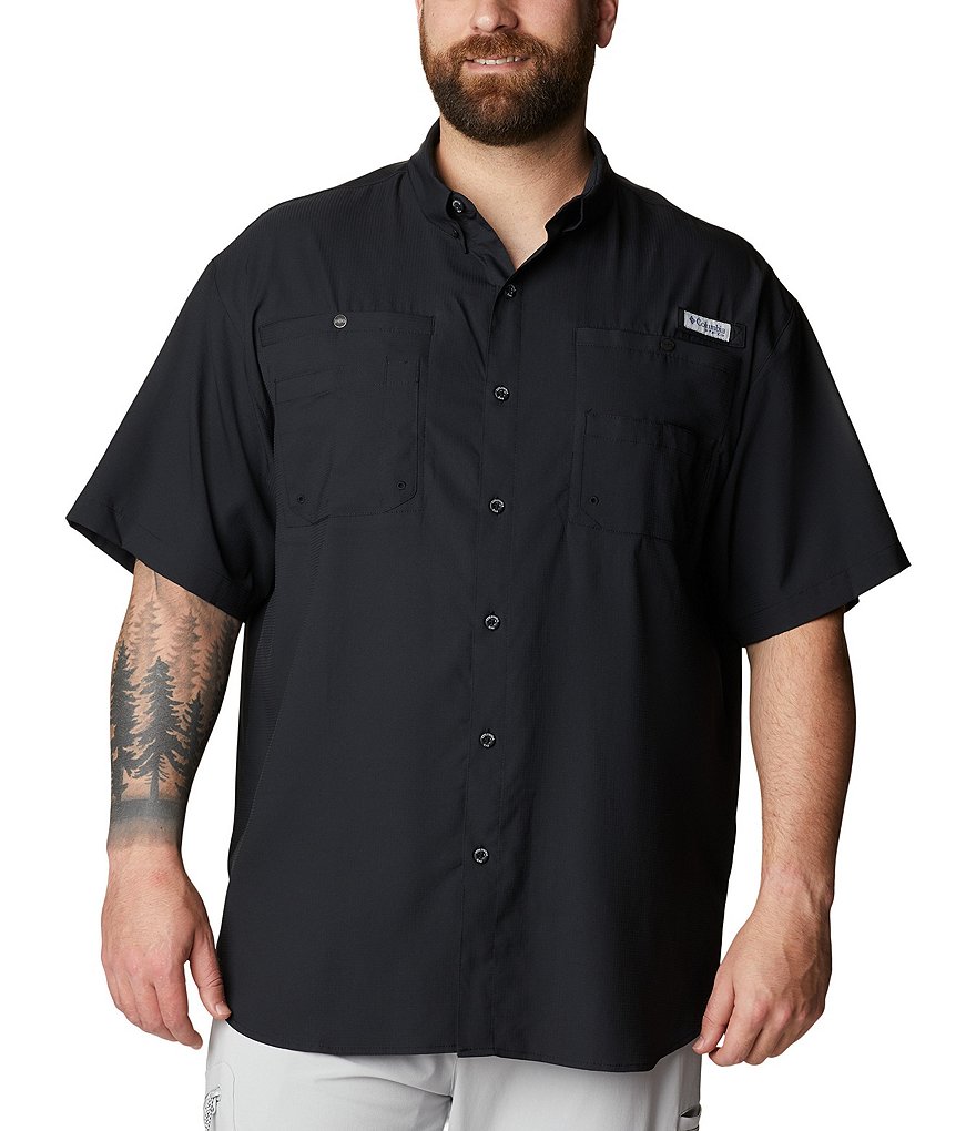 Columbia Men's PFG Tamiami II Short Sleeve Shirt, 3X, Black