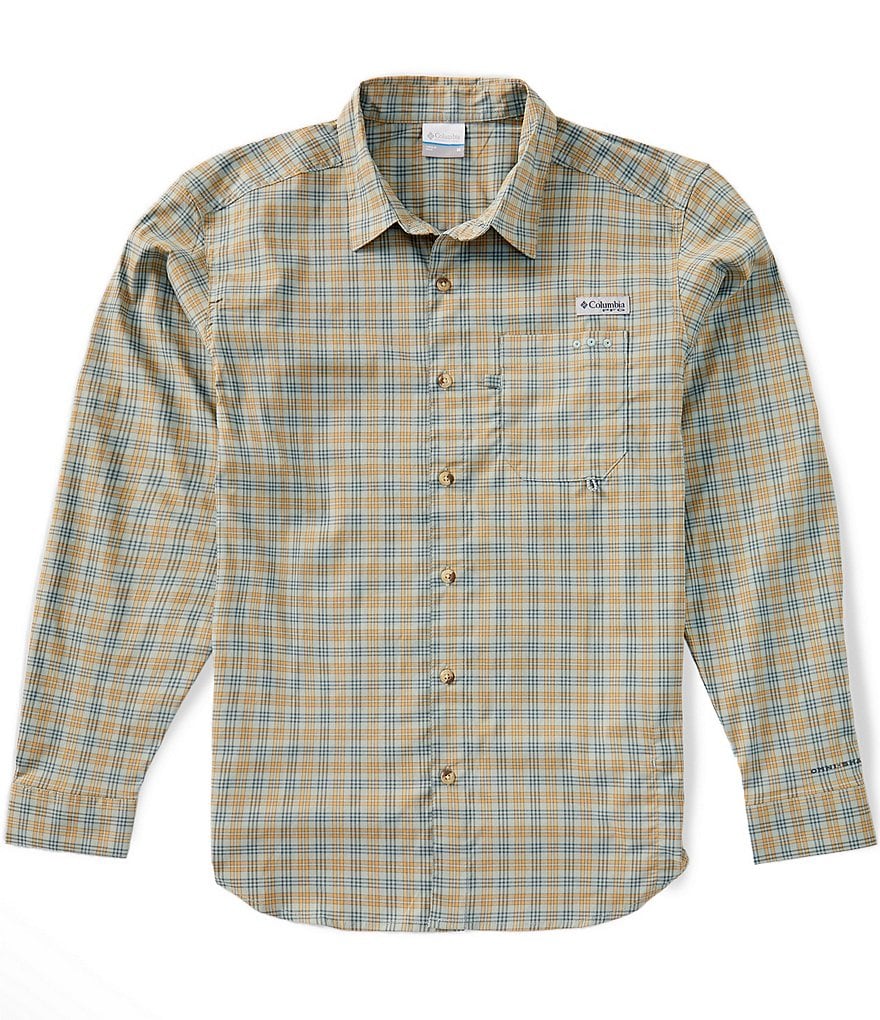 Columbia PFG Harbor Peak Plaid Long Sleeve Woven Shirt | Dillard's