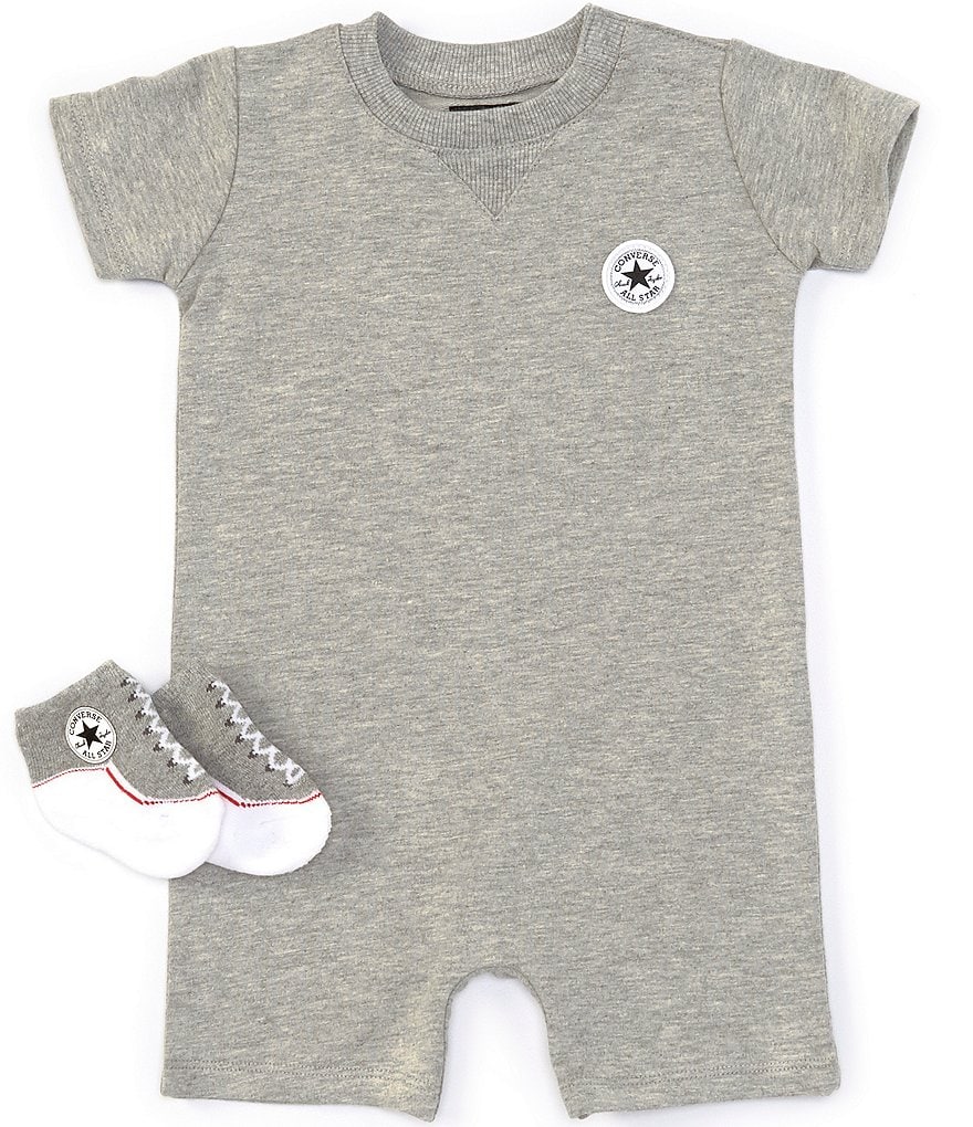 Converse Baby Newborn-9 Lil Chuck Short Sleeve Romper & Sock Set | Dillard's