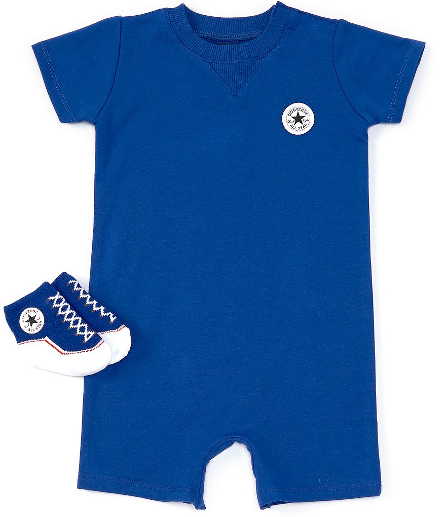 Converse Baby Newborn-9 Lil Chuck Short Sleeve Romper & Sock Set | Dillard's