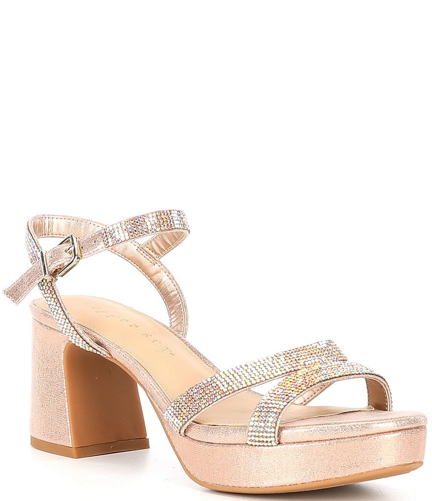 Rose gold fashion dress sandals