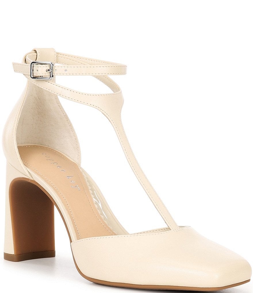 Copper Key Julieta Leather T-Strap Pumps | Dillard's