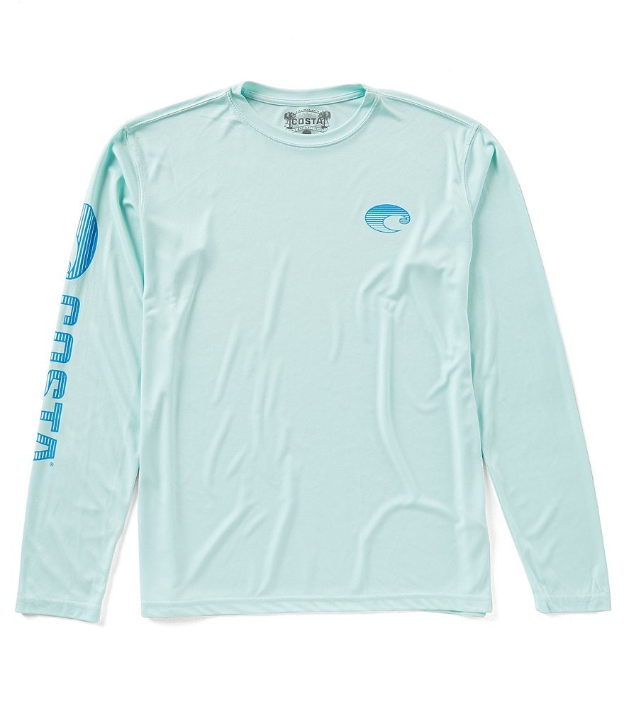 Kids Long Sleeve Performance Sun Shirt- Trout Toddler / Icy Blue