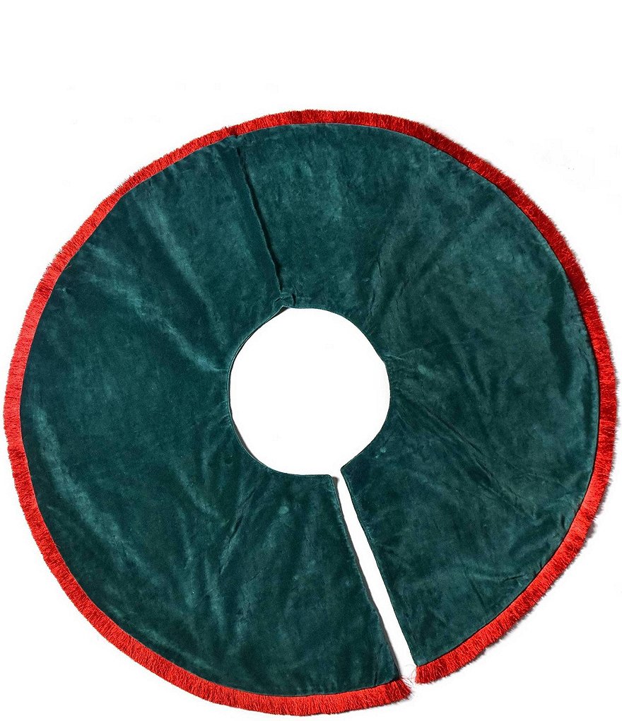 Coton Colors Velvet Fringed Tree Skirt | Dillard's