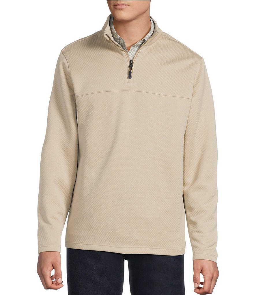 Cremieux Blue Label Big & Tall Diamond Textured Quarter-Zip
