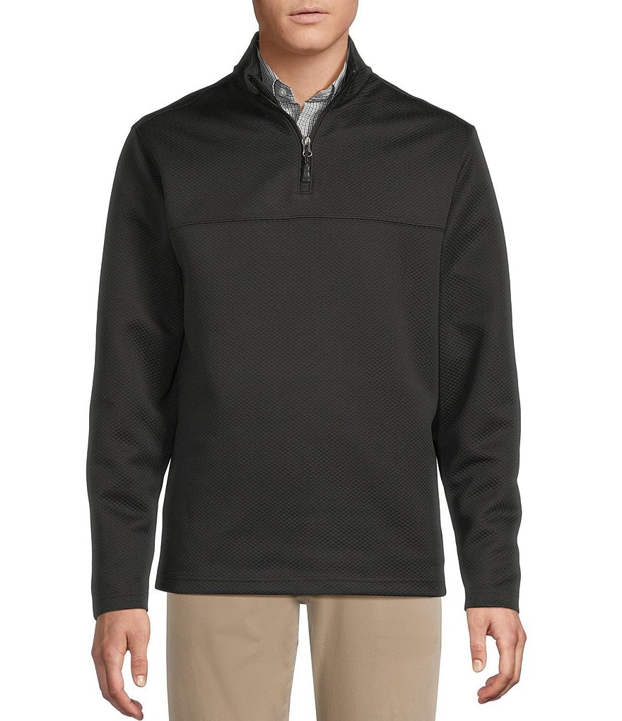 Cremieux Blue Label Big & Tall Diamond Textured Quarter-Zip