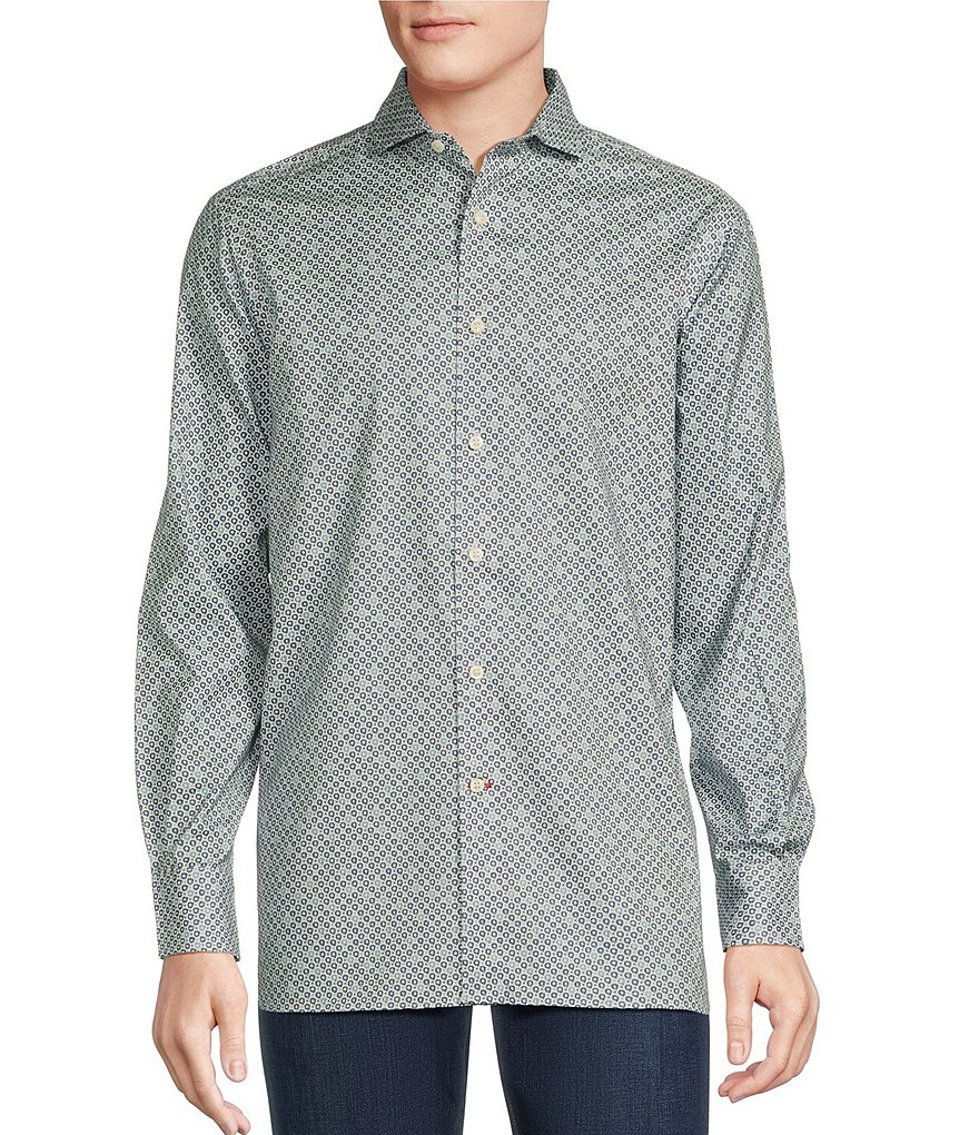 Cremieux Blue Label Classic Fit Medallion Print Cotton-Twill Long ...