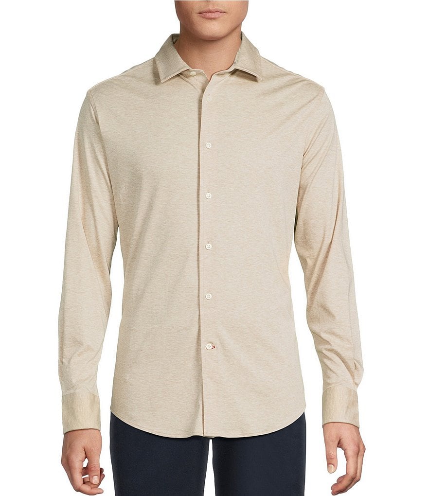 Cremieux Blue Label Interlock Coat Front Long Sleeve Knit Shirt