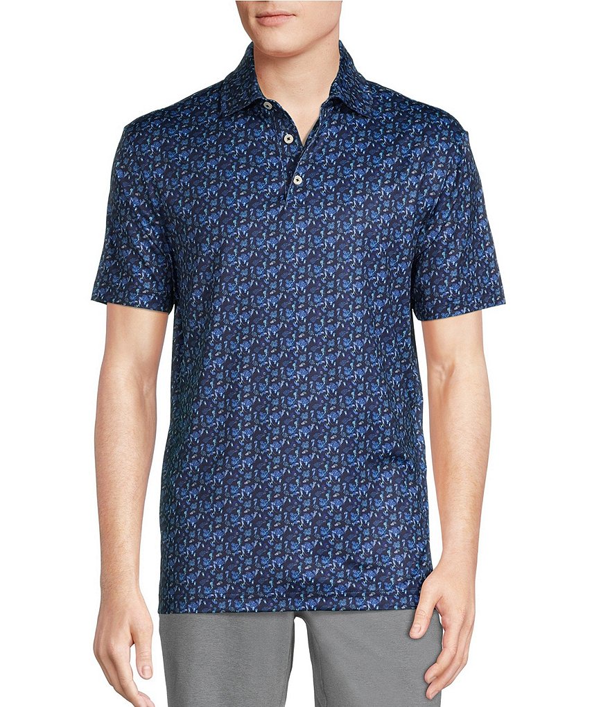 Cremieux Blue Label Ocean Life Print Performance Stretch Short Sleeve ...