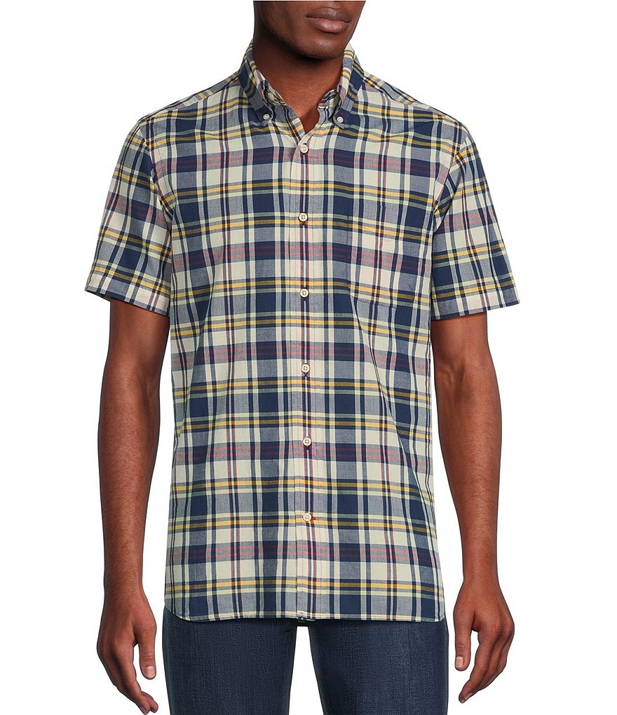 Cremieux Blue Label Plaid Madras Short Sleeve Woven Shirt | Dillard's