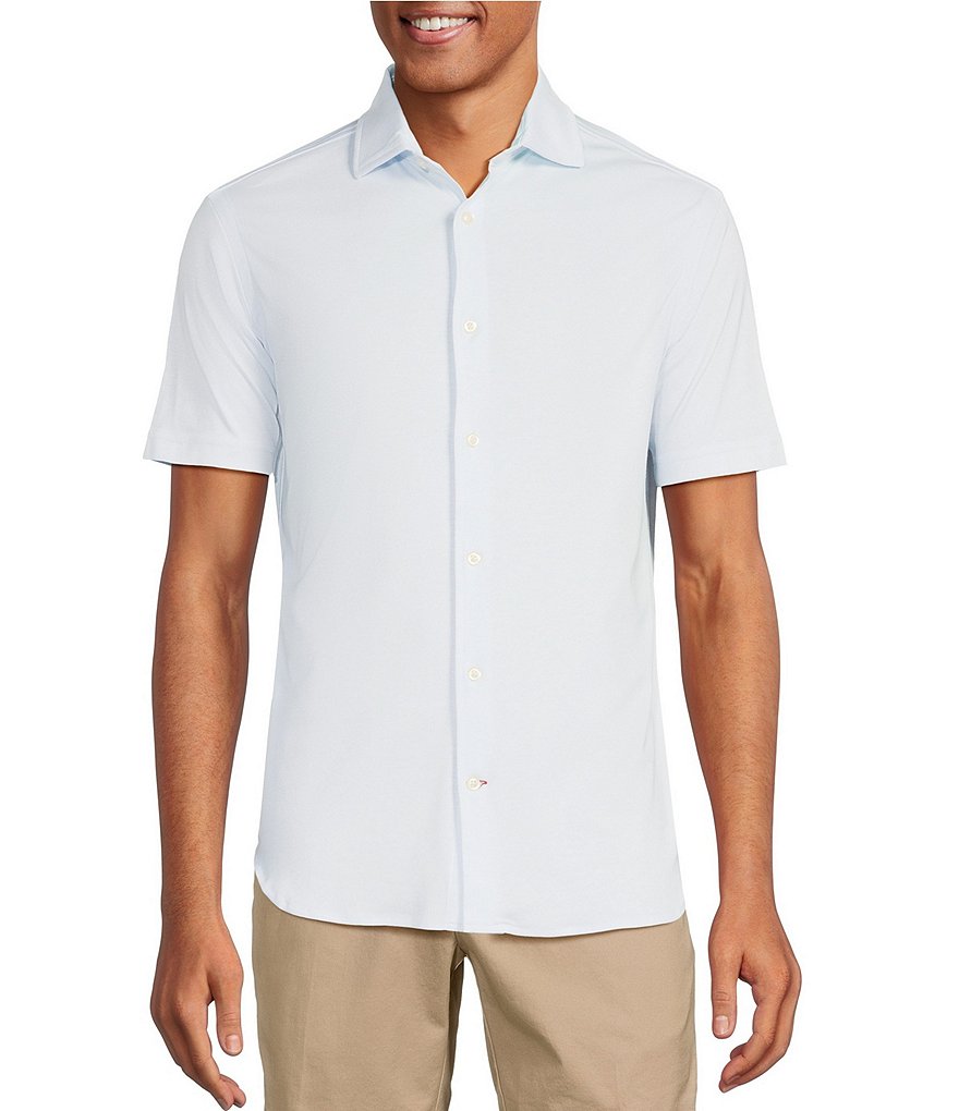 Cremieux Blue Label Thin Striped Short Sleeve Interlock Coatfront 