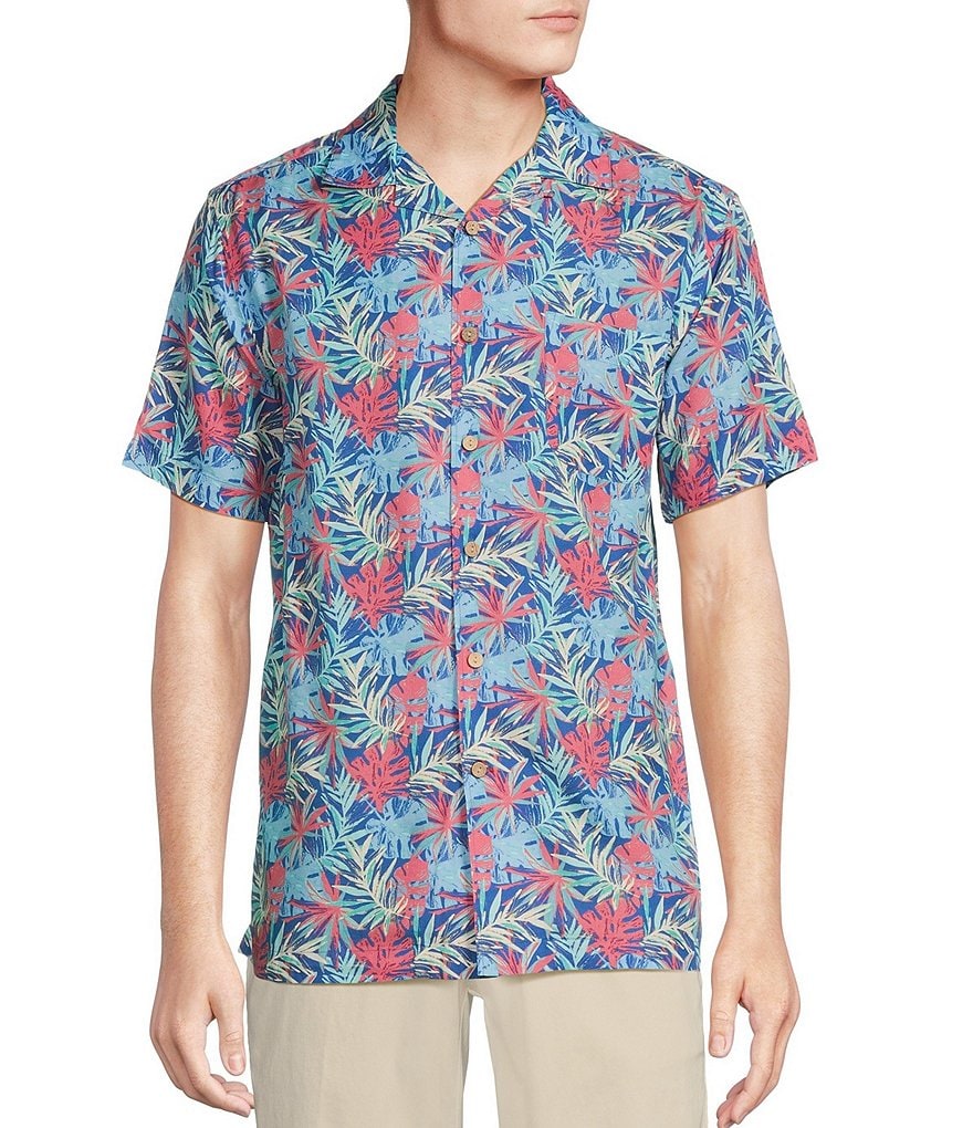 Cremieux Blue Label Tropical Palms Printed Cotton Lyocell Twill Short ...