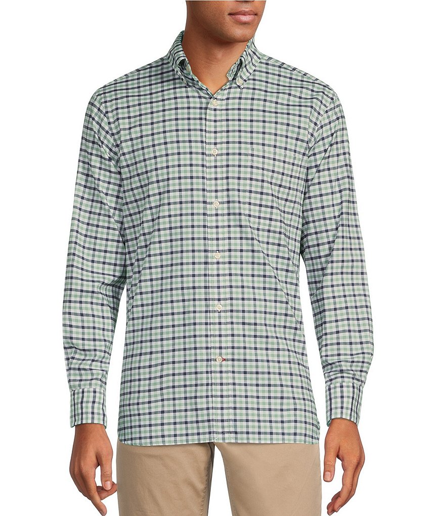 Cremieux Blue Label Checked Stretch Long-Sleeve Woven Oxford Shirt ...