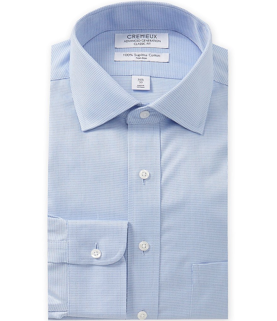 Cremieux Classic Fit Non-Iron Spread Collar Micro Dobby Dress Shirt