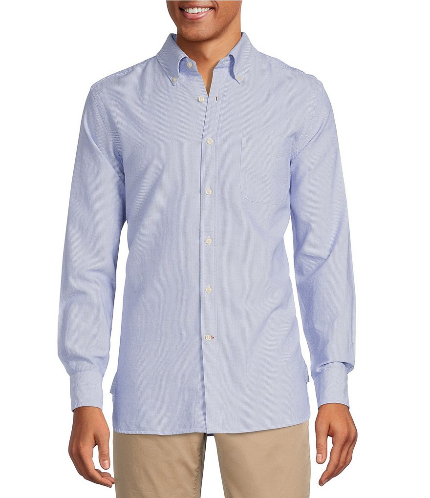 Cremieux Blue Label Classic Slim-Fit Stripe Oxford Long-Sleeve Woven Shirt