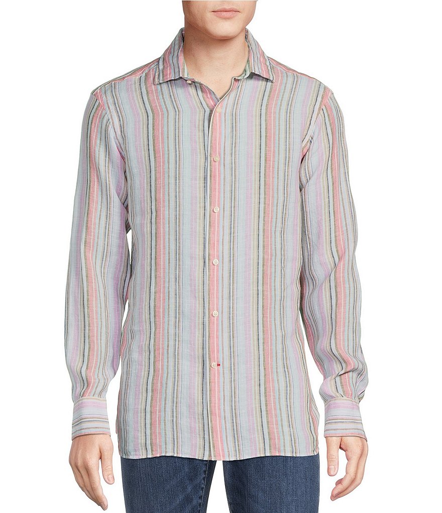 Dillard's - Cremieux Long-Sleeve Washed Linen Safari Shirt