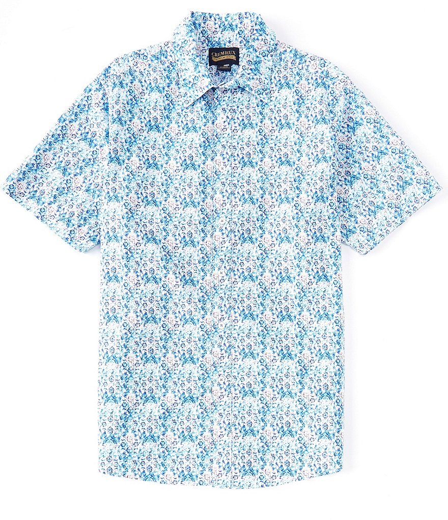 Cremieux Cremieux Premium Denim Short Sleeve Paisley Stretch Woven ...