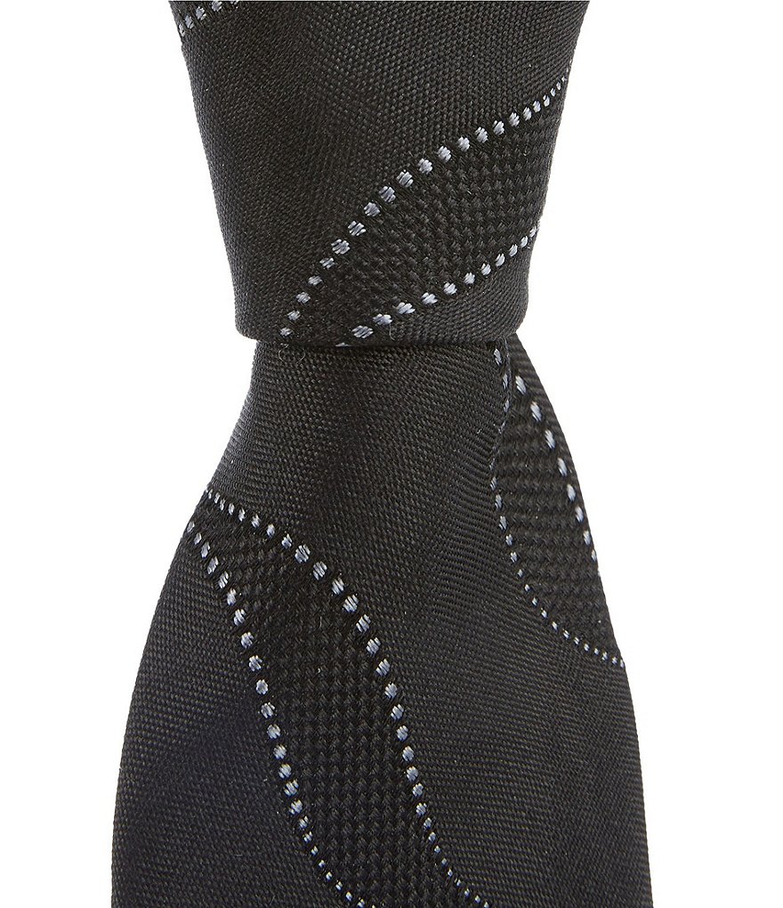 Murano Mateo Abstract/Waves Pattern Narrow 3#double; Silk Tie