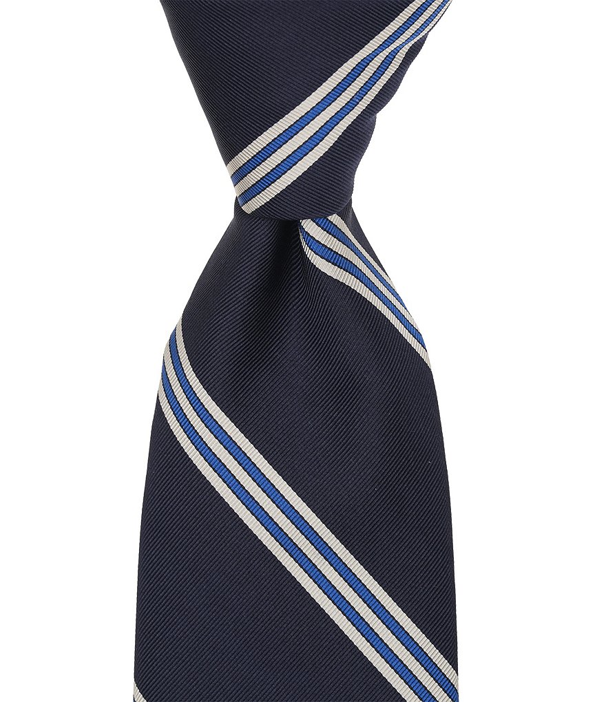 White Stripe Traditional Silk Tie