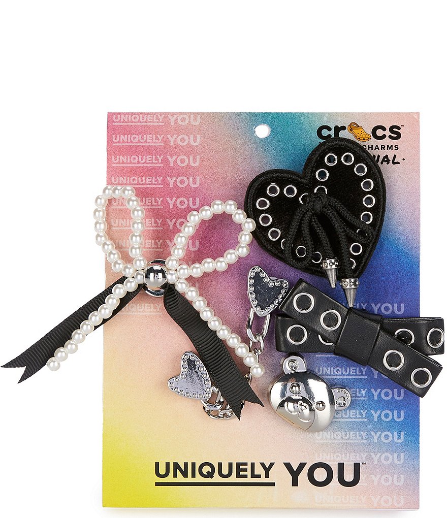 Crocs Girls' Indie Luxe Silver Jibbitz™ Charms 5-Pack