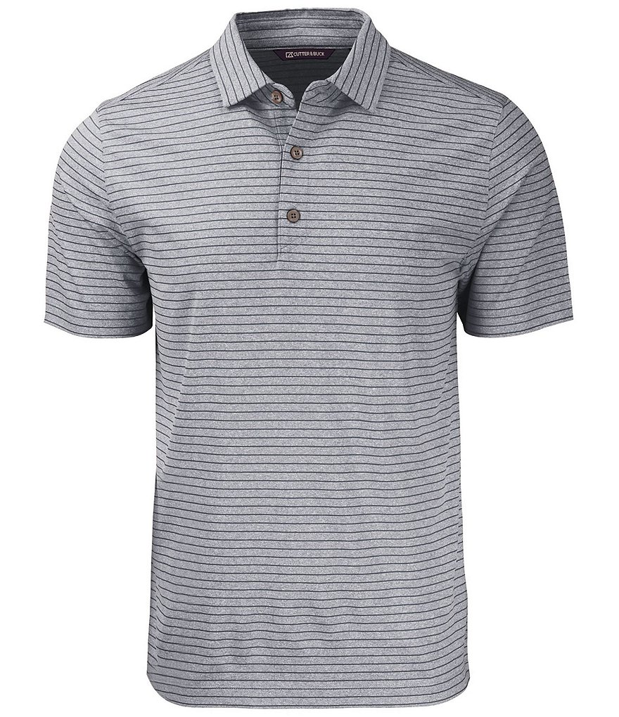 Cutter & Buck Forge Heathered Stripe Stretch Mens Polo - Cutter & Buck