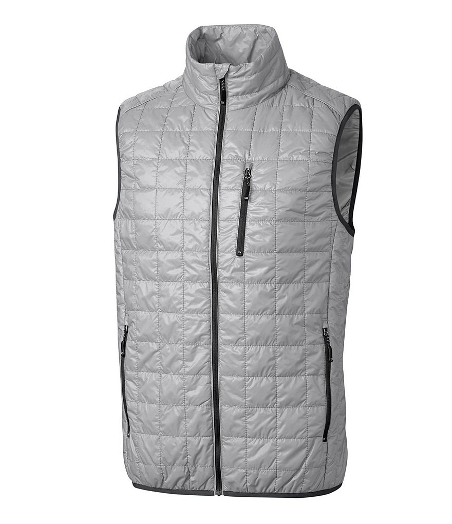 Men's Cutter & Buck Black Louisville Cardinals Big Tall Rainier PrimaLoft Eco Full-Zip Puffer Vest