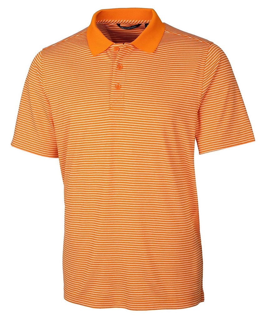 Men's Cutter & Buck Orange Houston Astros Big & Tall Forge Pencil Stripe  Polo 