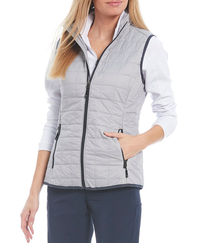 Kansas City Royals Cutter & Buck Women's Rainier PrimaLoft Eco Full-Zip Puffer  Vest - Gray