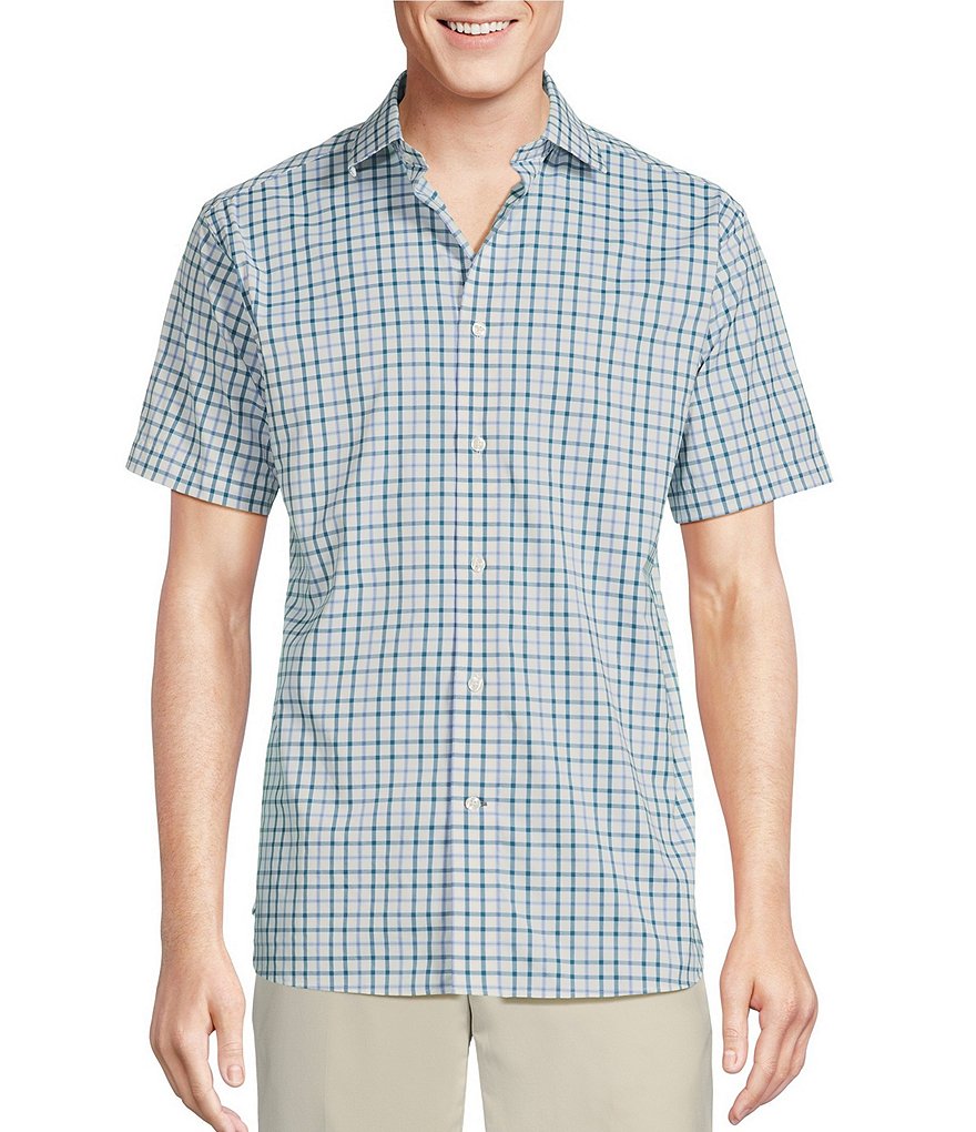 Daniel Cremieux Signature Label Plaid Performance Short Sleeve Woven ...