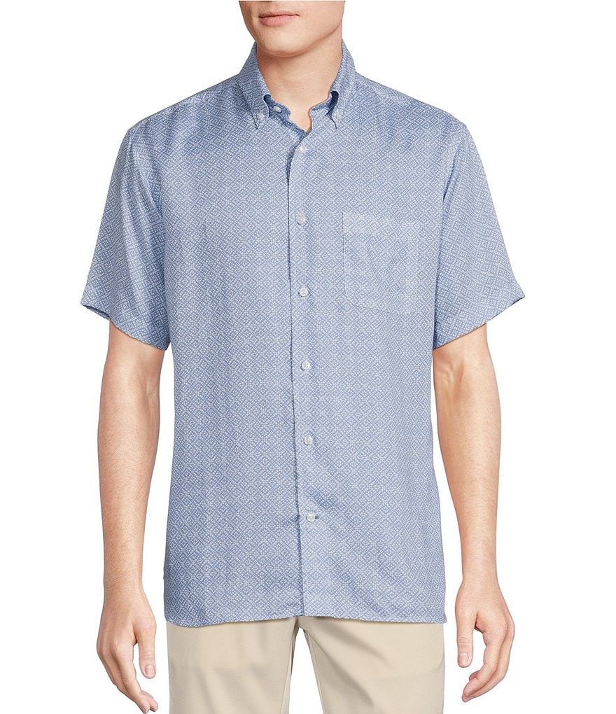 Daniel Cremieux Signature Label Printed Lyocell Linen Short Sleeve ...