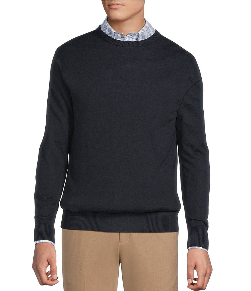 Daniel Cremieux Signature Label Solid Crew Neck Sweater | Dillard's