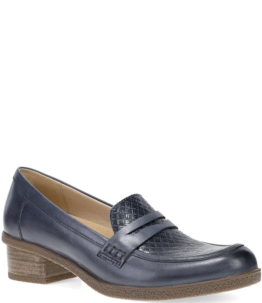 Danica Waterproof Leather Woven Detail Penny Loafers