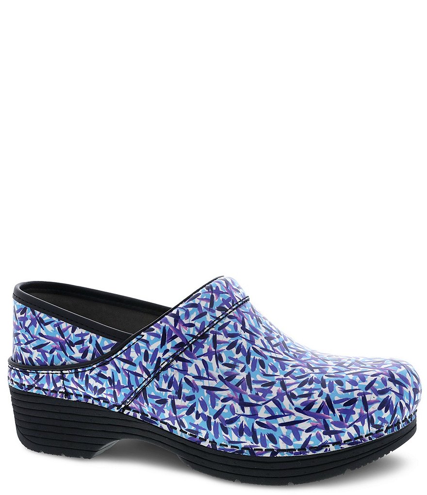 Dansko LT Pro Blue Dash Leather Printed Clogs | Dillard's