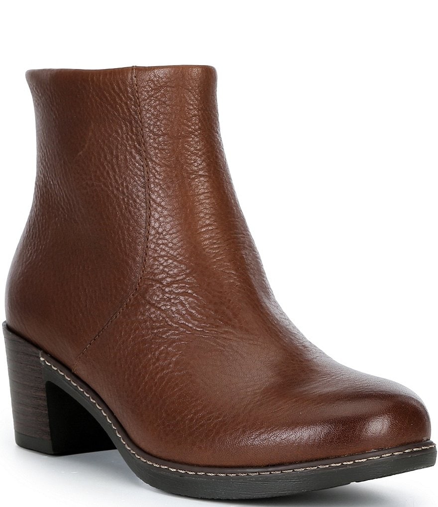Meryll Leather Block Heel Booties