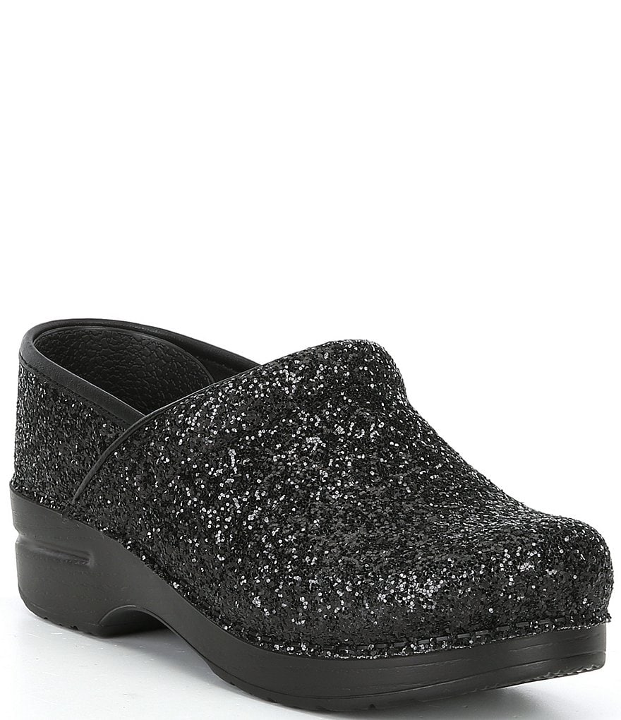 dansko glitter clogs