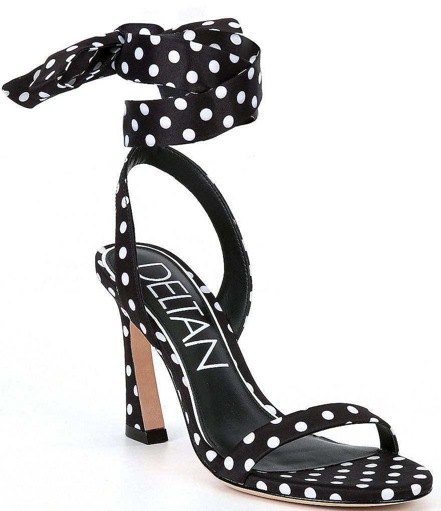 Deltan Makenna Polka Dot Ankle Wrap Dress Sandals | Dillard's
