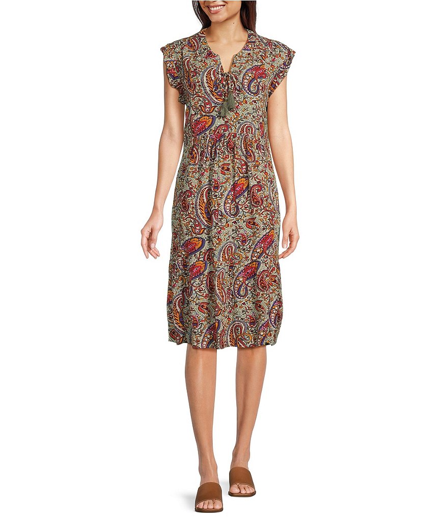 Needles V Neck Robe-C/L Paisley Print-