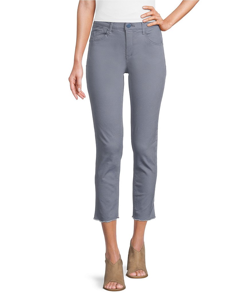 Democracy Slim Straight Leg Scalloped Frey Hem Cropped Jeans | Dillard's