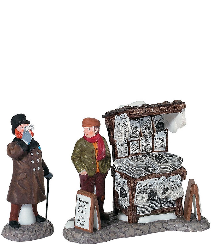 Department 56 Dickens' Village Collection - London Newspaper Stand  Figurine, Set of 2