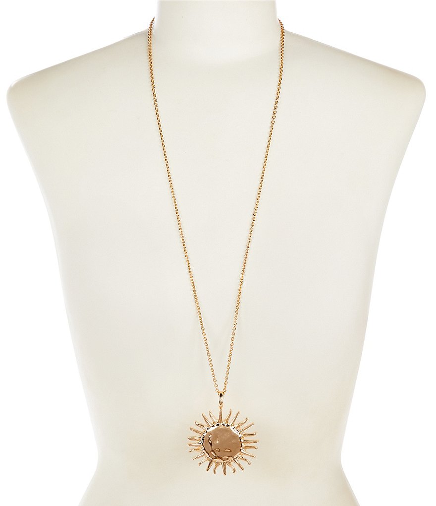 Dillard's Sunburst Long Pendant Necklace