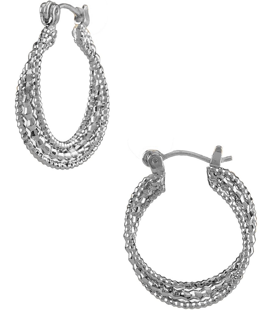 Dillard's Tailored Small Twist Hoop Sensitive Earrings | Dillard's