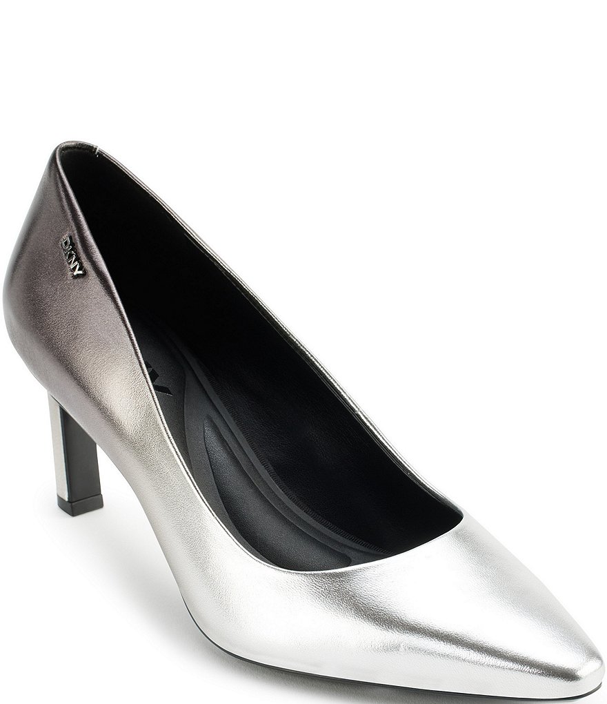 【在庫あり/即出荷可】 Charlie Karan Donna by DKNY Metallic Pumps Dress Leather ジャケット・アウター