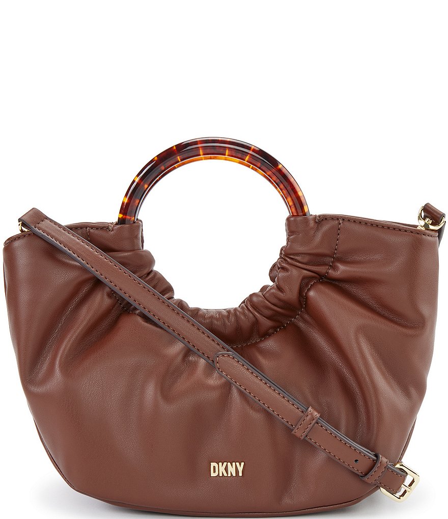Shop DKNY 2023 SS Casual Style Plain Leather Crossbody Logo