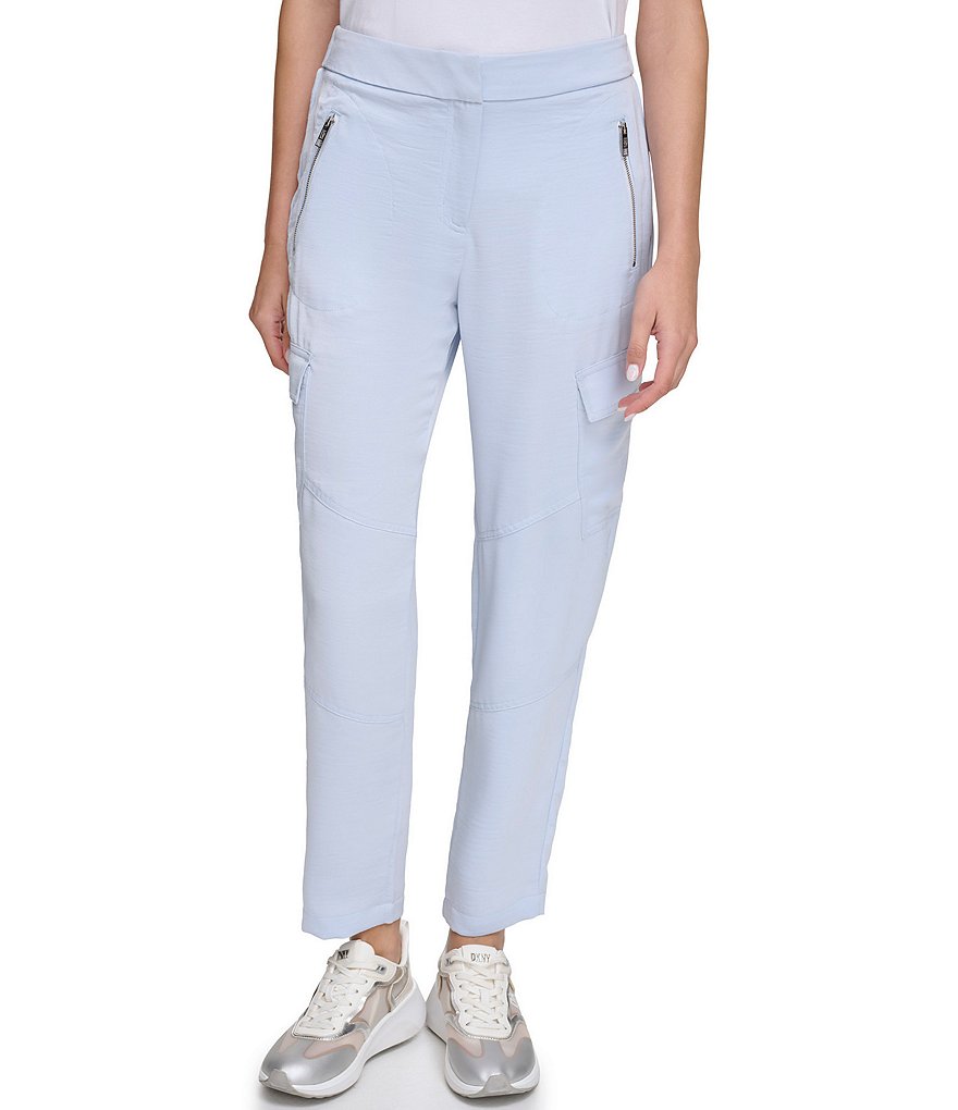 Dkny - Dkny Light Blue And Pink Gradient Cargo Jeans - annameglio