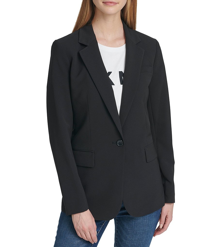 DKNY Womens Notch Collar Suit Separate One-Button Blazer Petites BHFO 2916